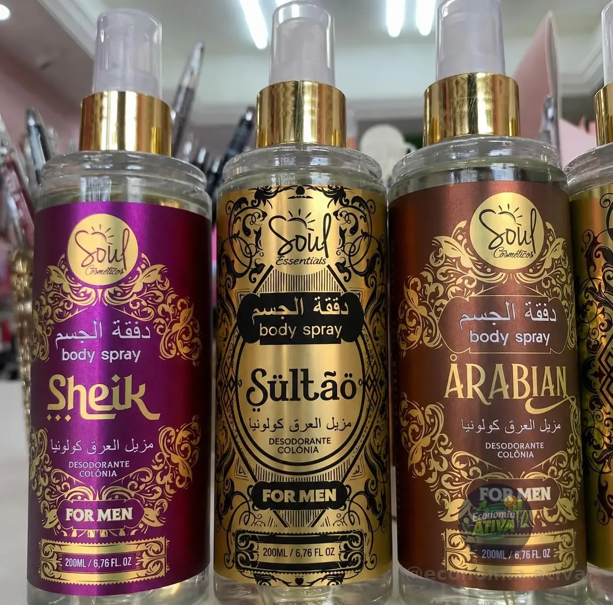 Kit Body Splash Arabe C/3un 200ml Perfume Masculino De Luxo