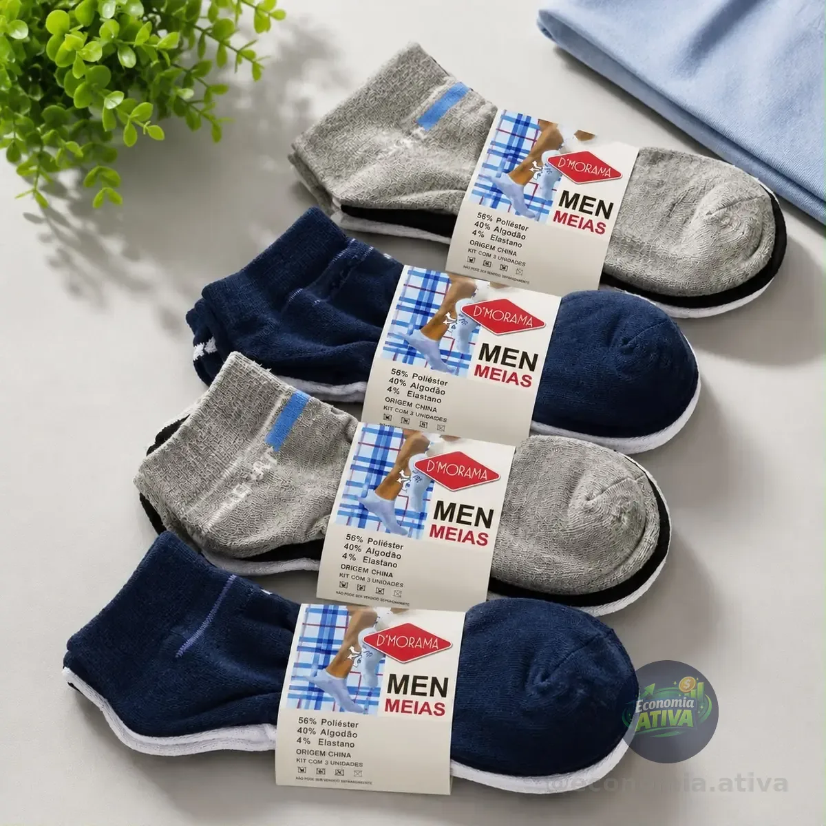 Kit 12 Pares Meia Soquete Cano Curto