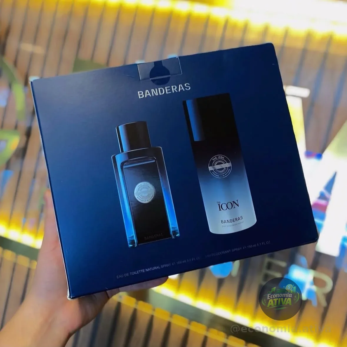 Kit Perfume Masculino Banderas The Icon Edt 100ml + Desodorante spray de 150ml