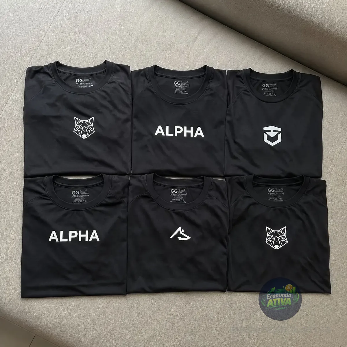 Kit 5 Camisetas Dry All Black Alpha Co