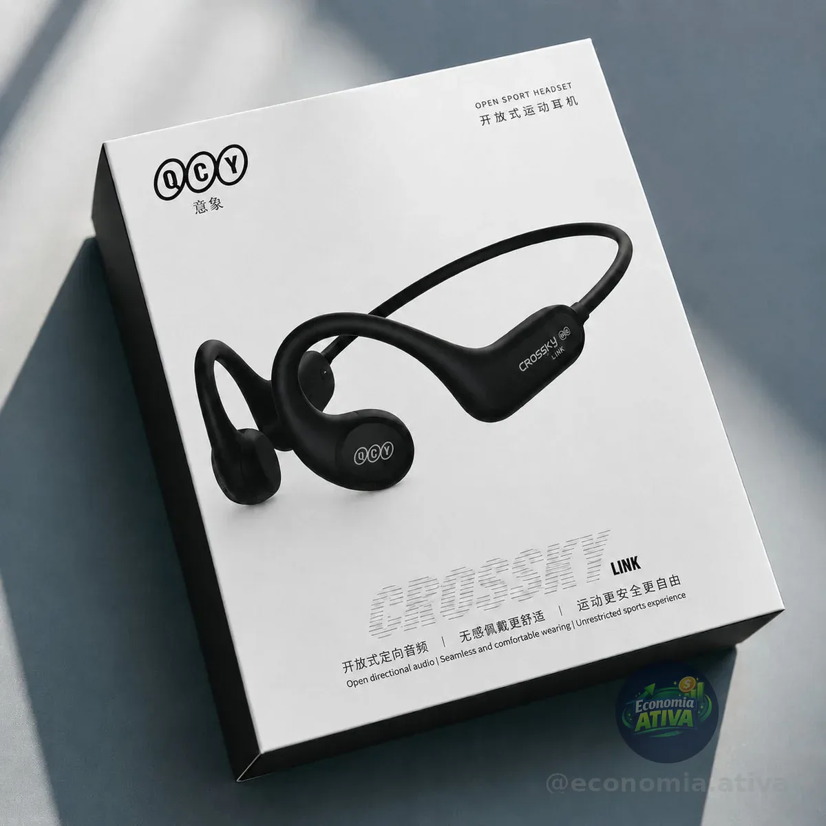Fone Qcy Crossky T22 Open Ear Bluetooth 5.3 Esportivo Ipx6