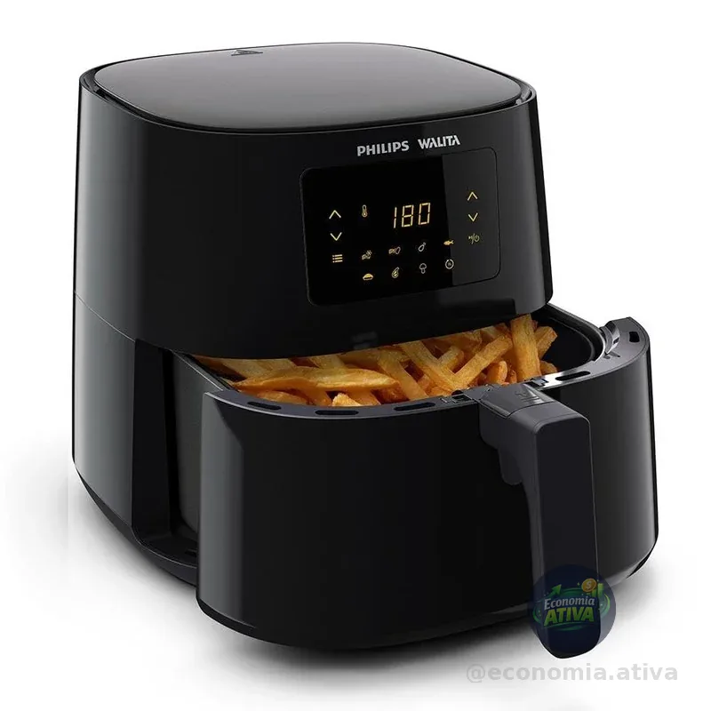 Fritadeira Airfryer Philips Walita Preta, 6.2L, Garantia 2 anos, 110V, 2000W (RI9270/90)