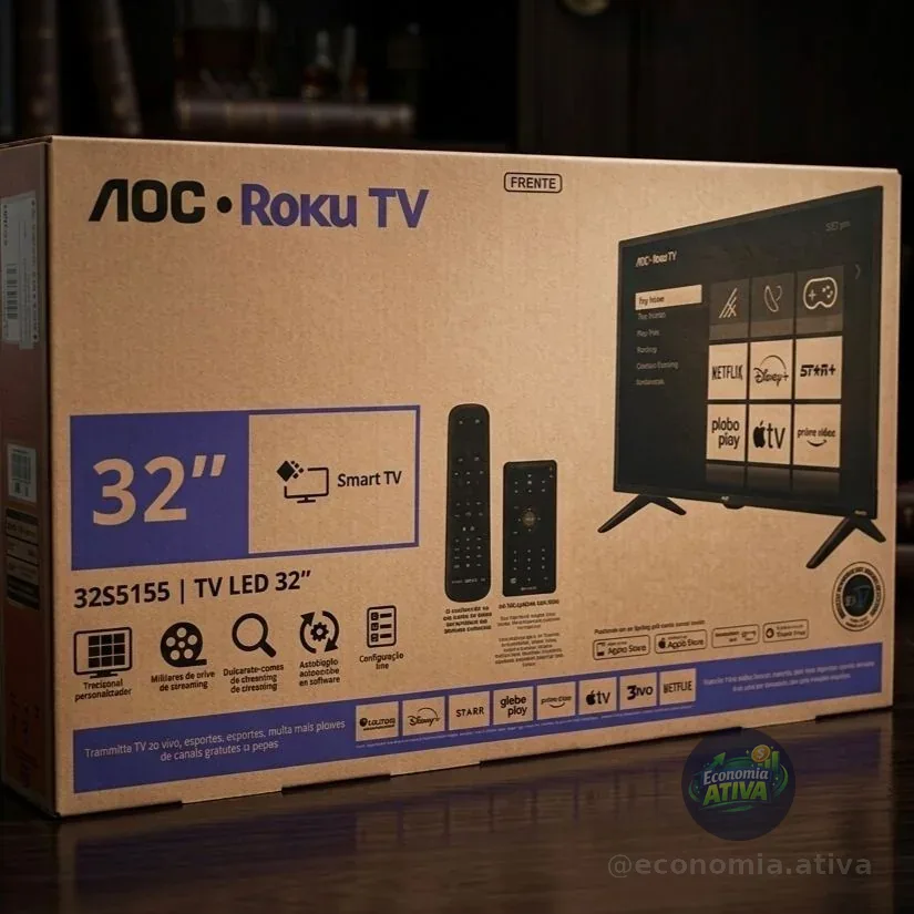 Smart Tv Aoc Dled 32 Wi-fi Roku Tv Quad Core 32s5155/78g