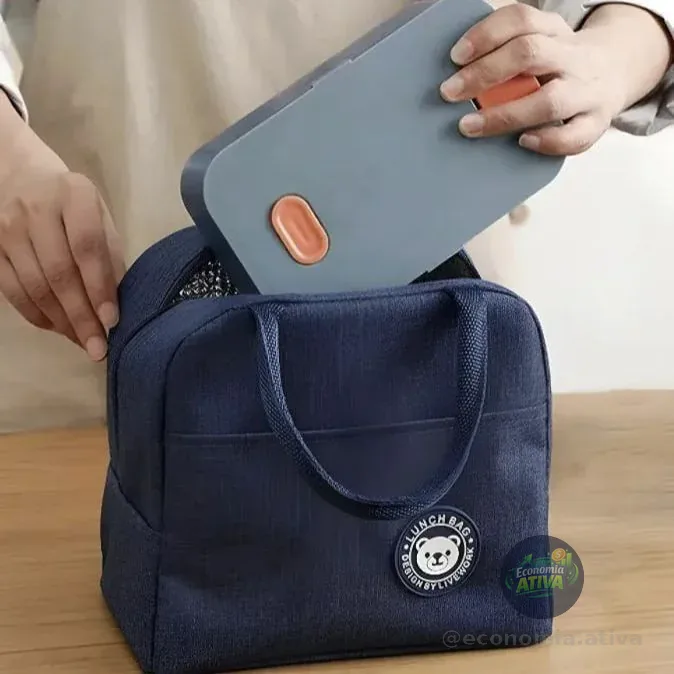 Lancheira Térmica Bolsa Unissex Azul