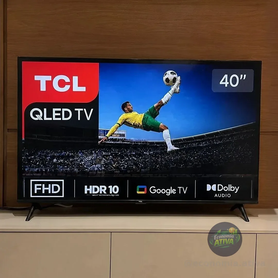 TCL Smart TV 40” HD QLED, Google TV HDR10 Dolby Audio, 40S5K