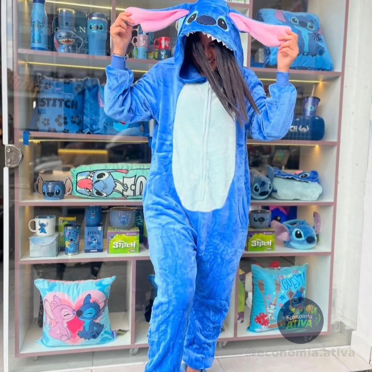 Pijama Macacão Kigurumi Stitch