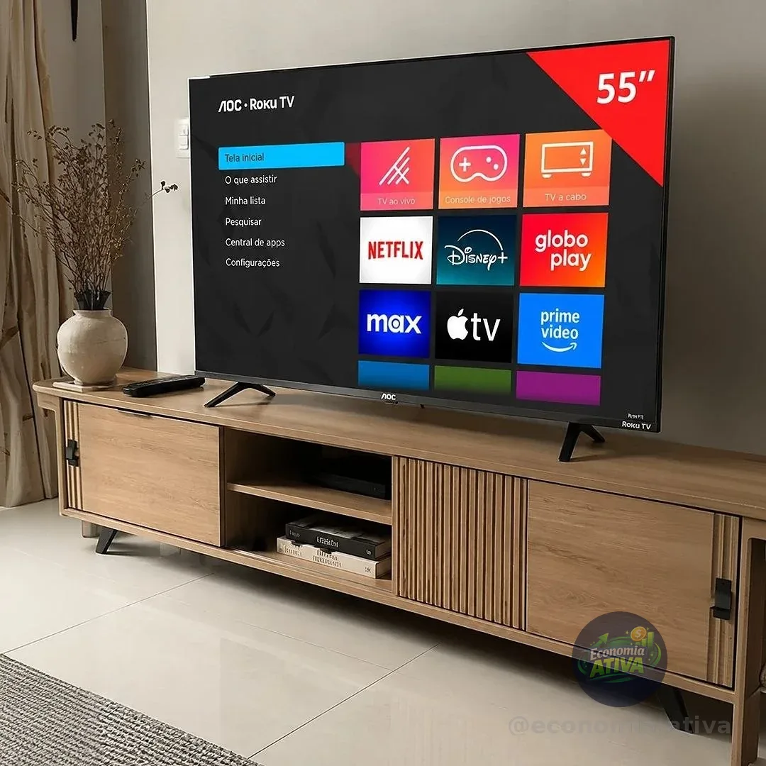 Smart Tv AOC 55" LED ROKU 4K Wi-Fi 55U7045/78G