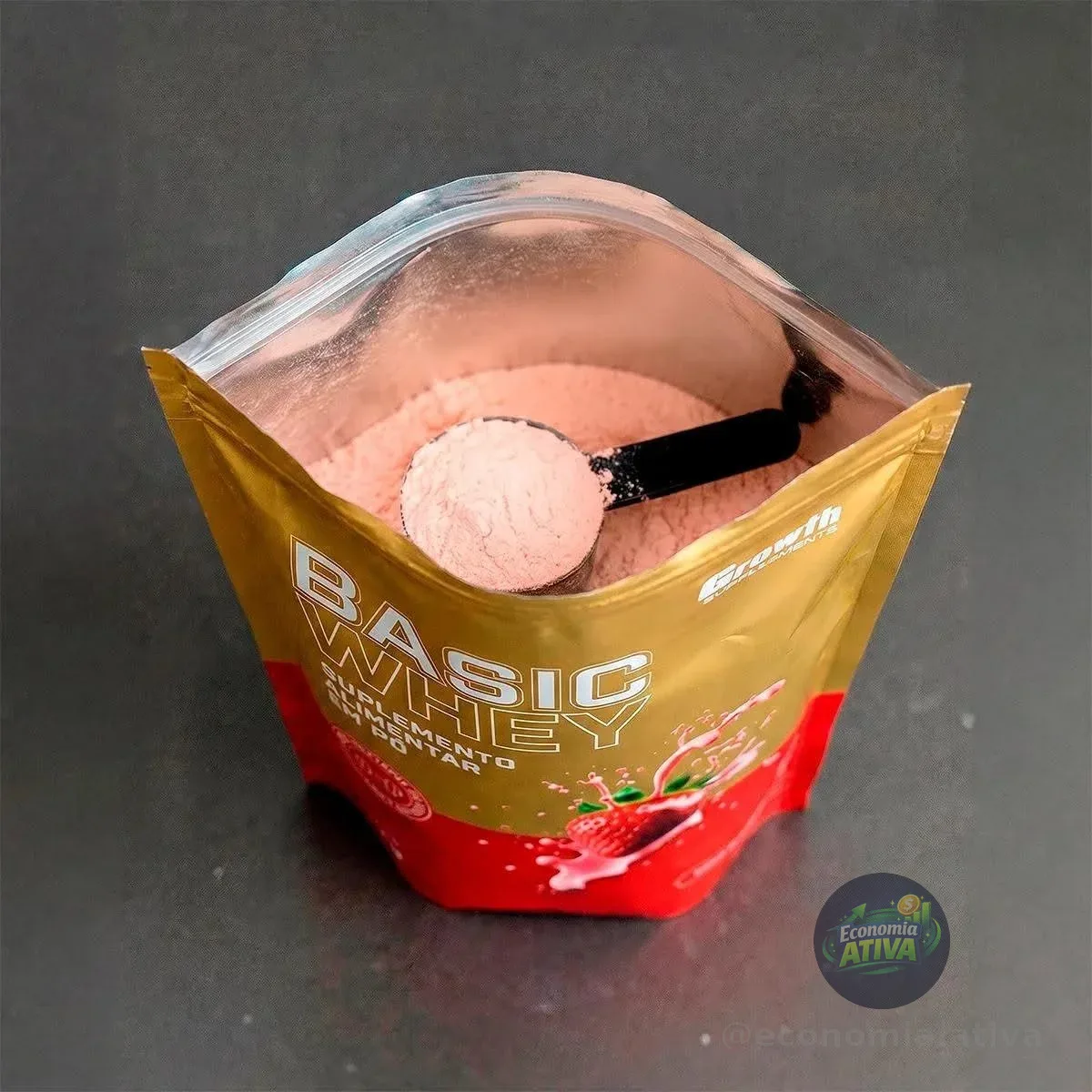 Basic Whey 1kg Growth Supplements Morango