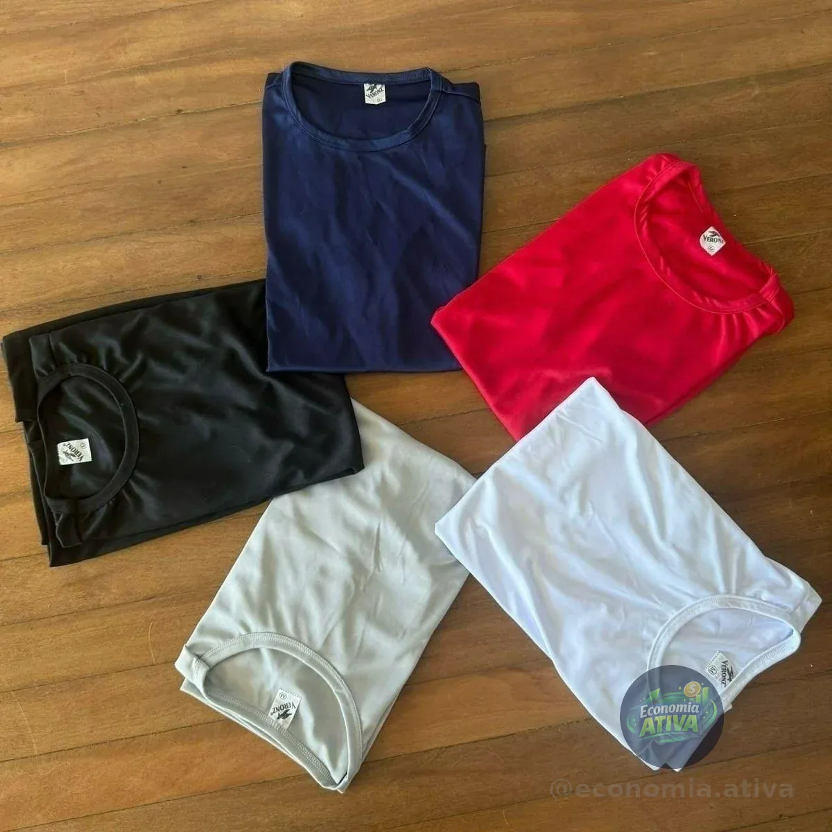 Kit 5 Camisetas Básicas Dry Fit