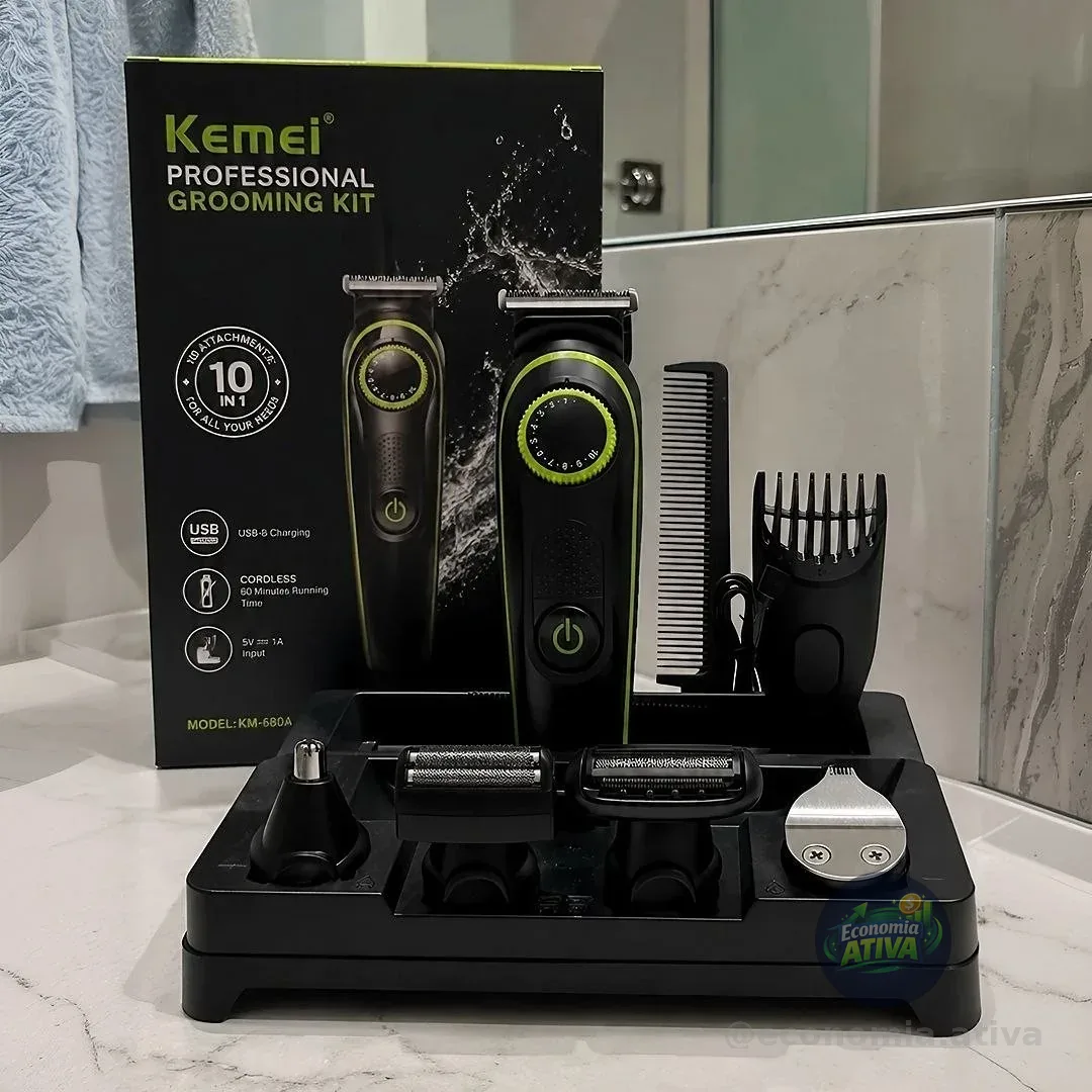 Máquina Kemei Barbeador Acabamento B-max Bmc036 5 Em 1 127/220v