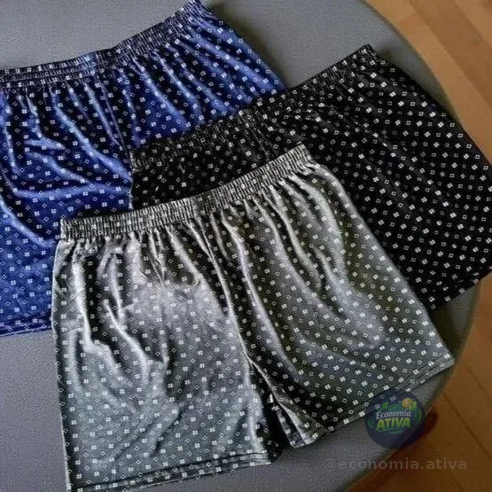 Kit 3 Samba Canção De Liganete Cueca Short Malha Fria Pijama