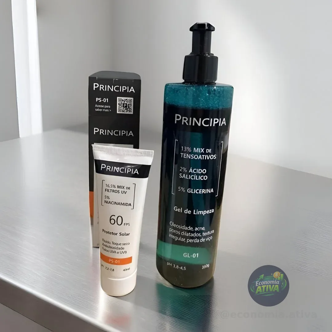 Principia Kit Gel De Limpeza Gl-01 + Protetor Solar Facial Ps-01 Fps 60