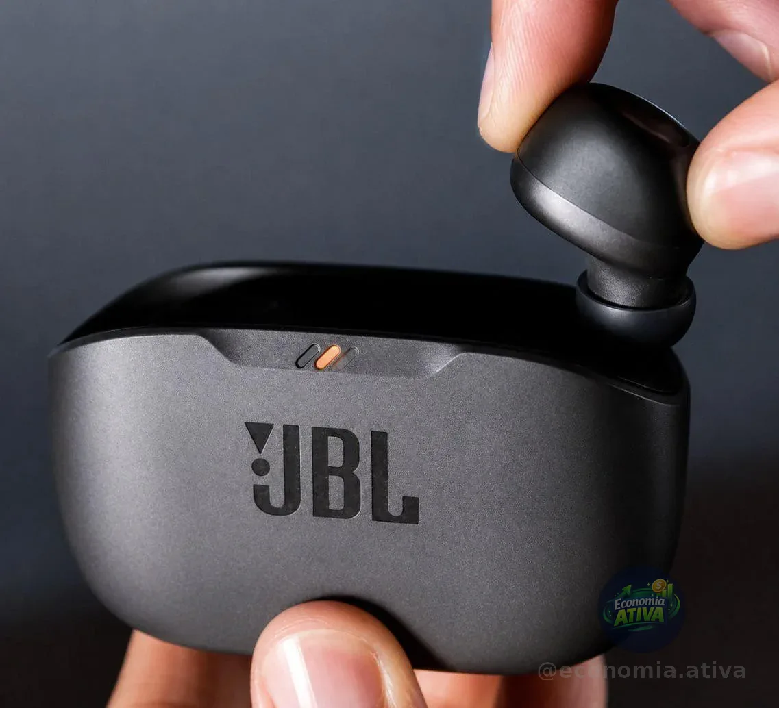 Fone de Ouvido JBL Bluetooth Wave Buds 2 Preto