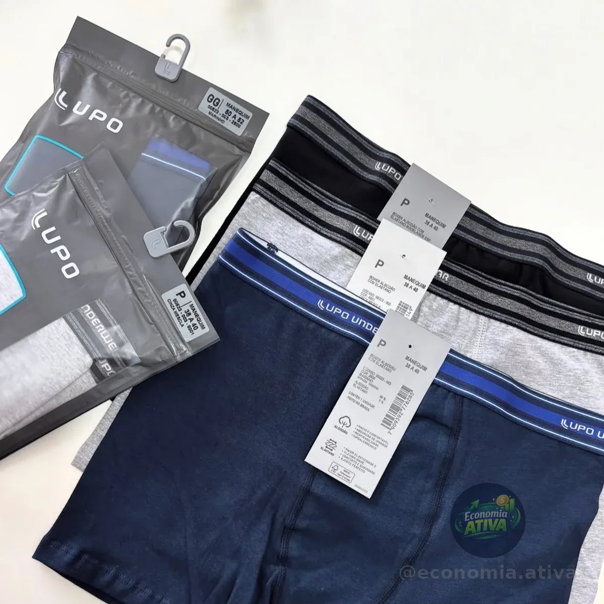 Kit 10 Cuecas Boxer Algodão Lupo