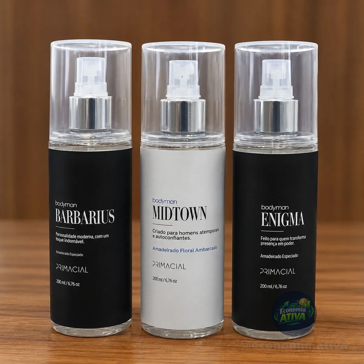 Kit Body Splash Barbarius + Midtown + Enigma 200ml Primacial