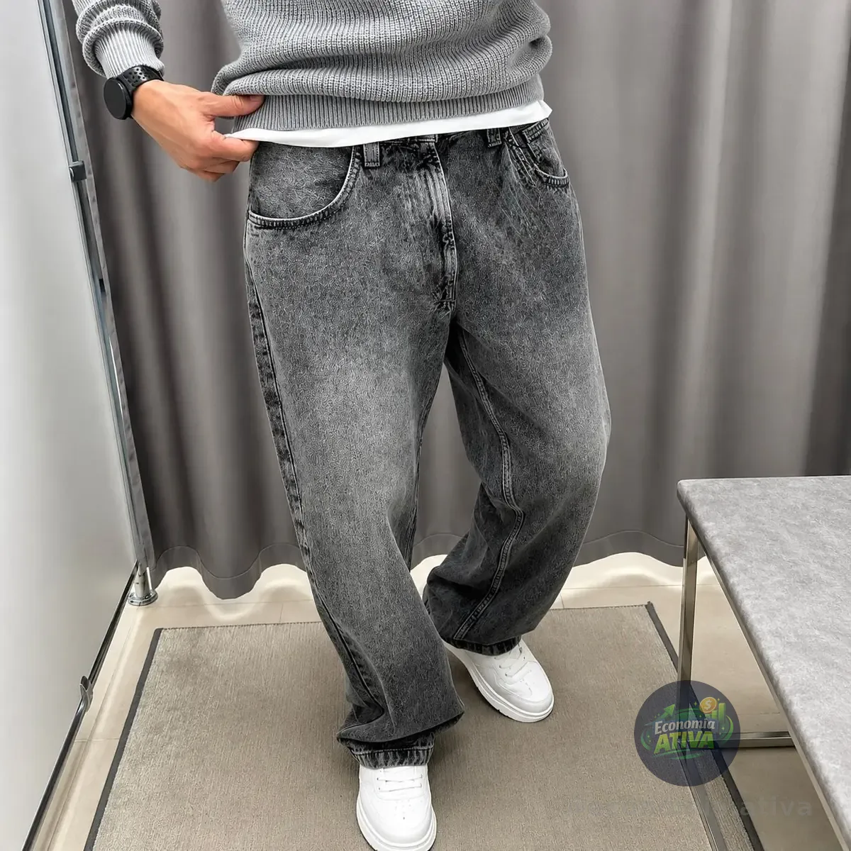 Calça Jeans Baggy Balão Streetwear