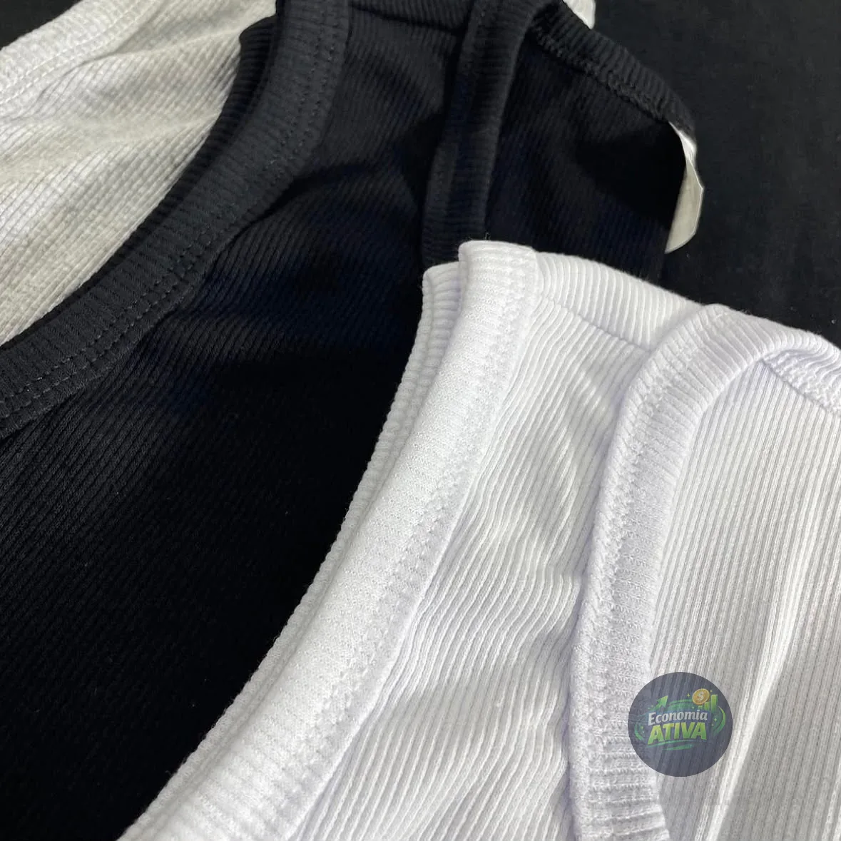 Kit 2 Regata Masculina Treino Canelada Americana Slim