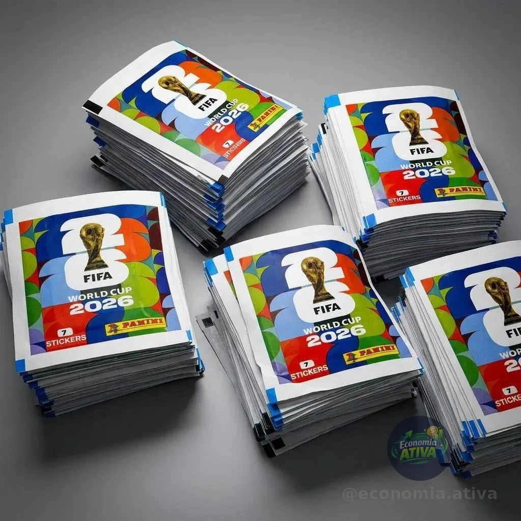 Kit com 100 Envelopes (700 Figurinhas) Copa do Mundo 2026 Panini