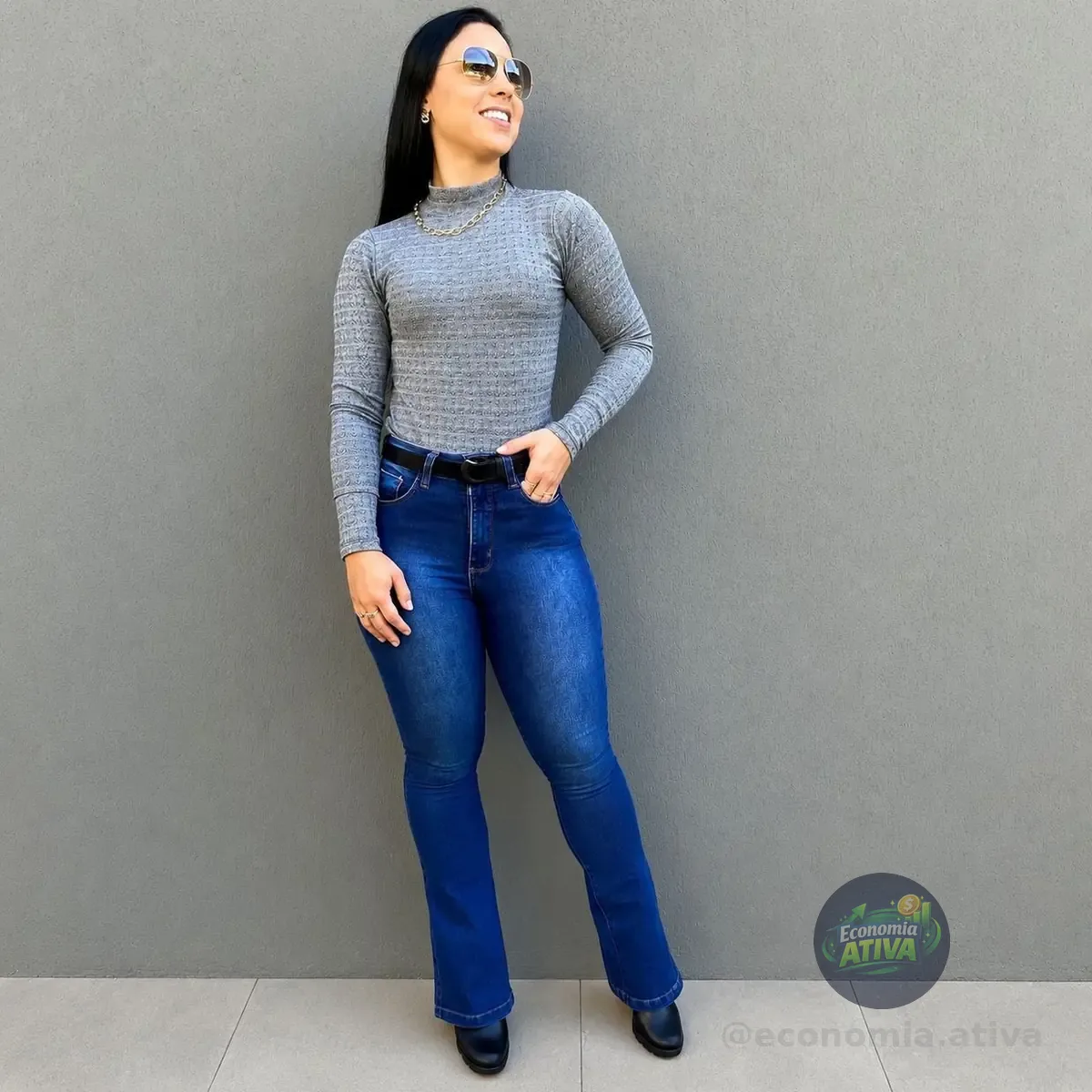 Calça Jeans Flare