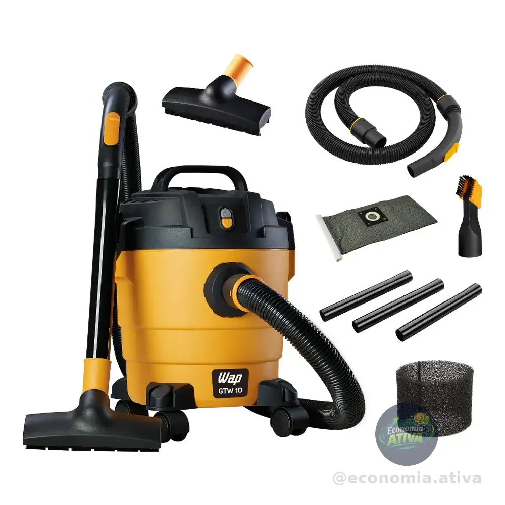 Aspirador De Pó E Água Wap Gtw 10 Compacto 1400w 10 Litros Amarelo/preto 127v