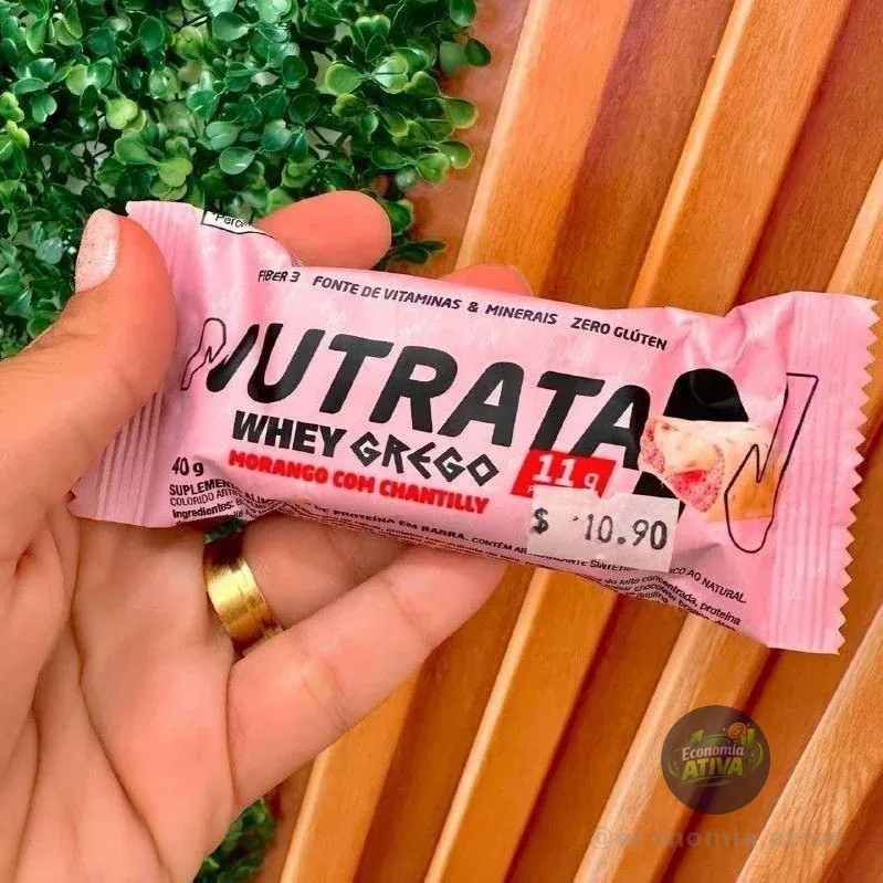 Barra Whey Grego 40g Display Com 12 Unidades Nutrata