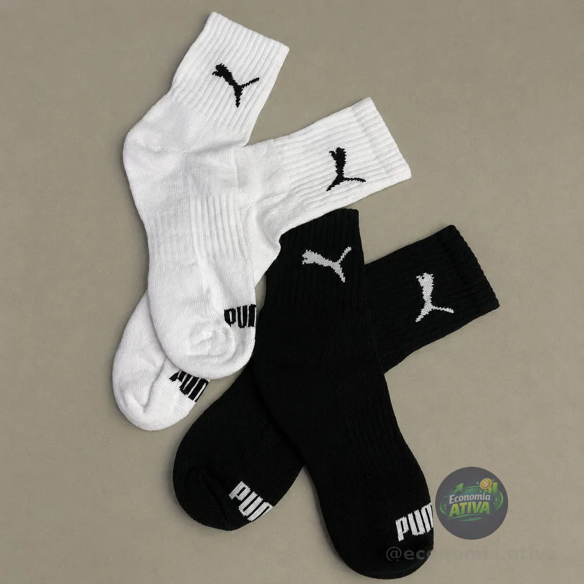 Kit 6 Pares Meias Puma Cano Médio