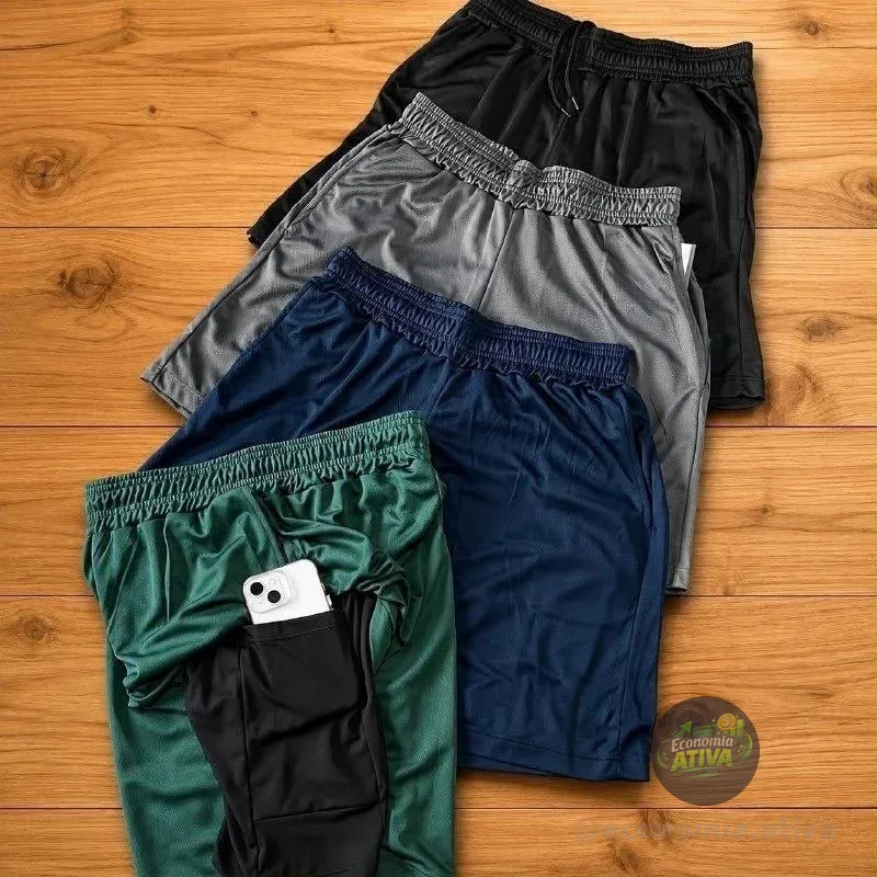 Kit com 4 Shorts 2 Em 1 Academia