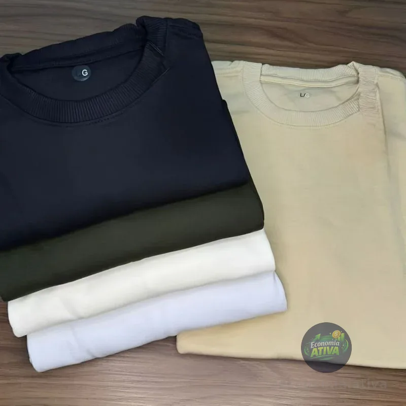 Kit 4 Camisa Básica Lisa