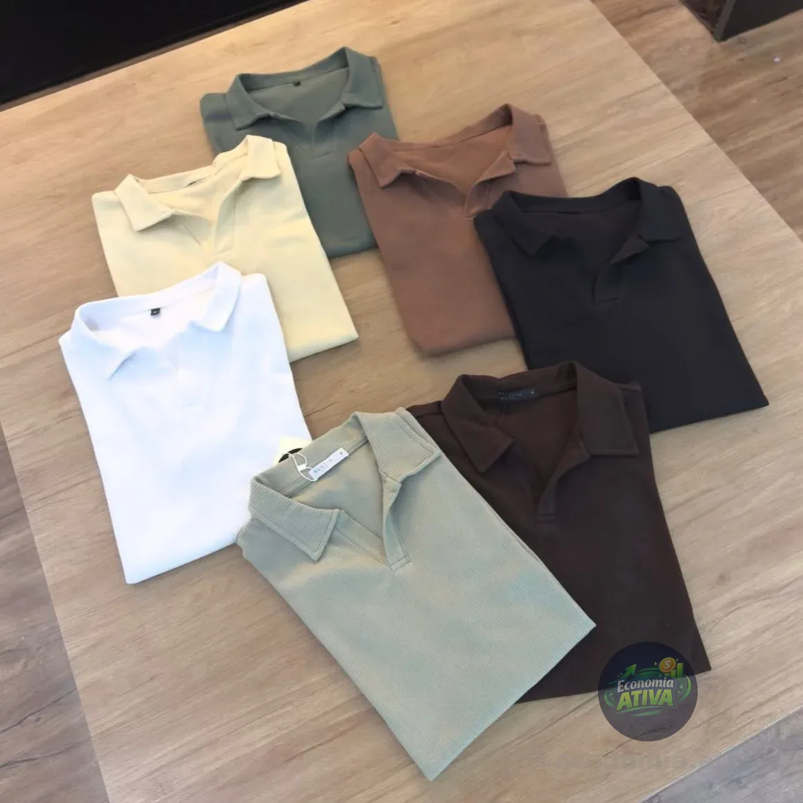 Camiseta Polo Masculina Texturizada