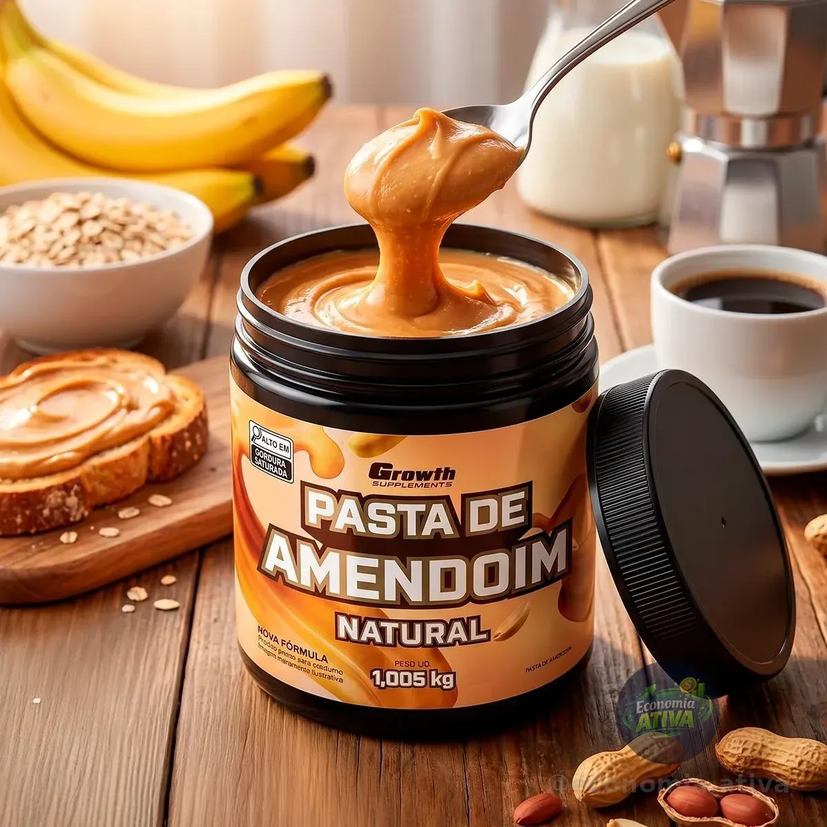Pasta De Amendoim Integral Torrado 1kg Growth