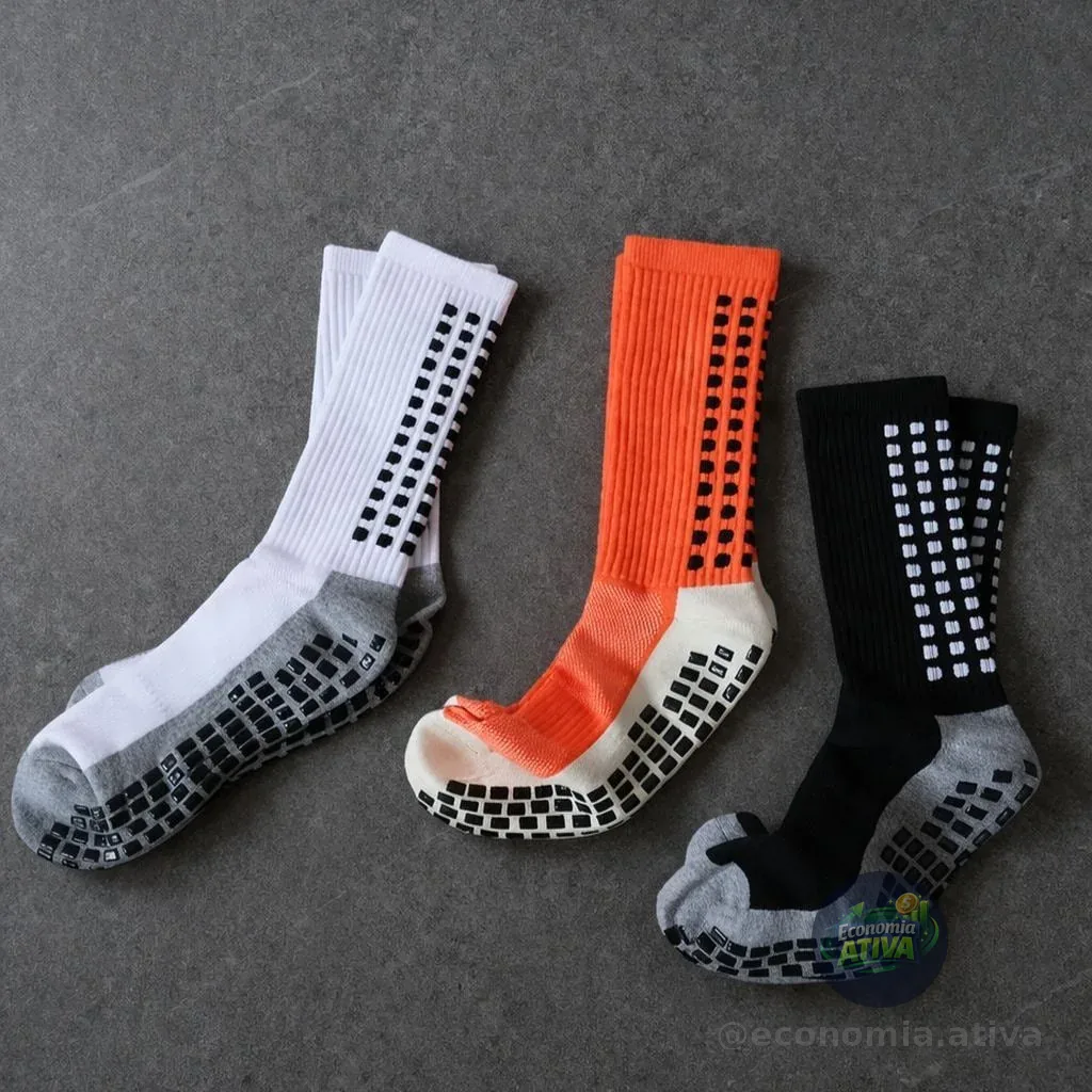 Kit 3 Pares Meia Antiderrapante Treino