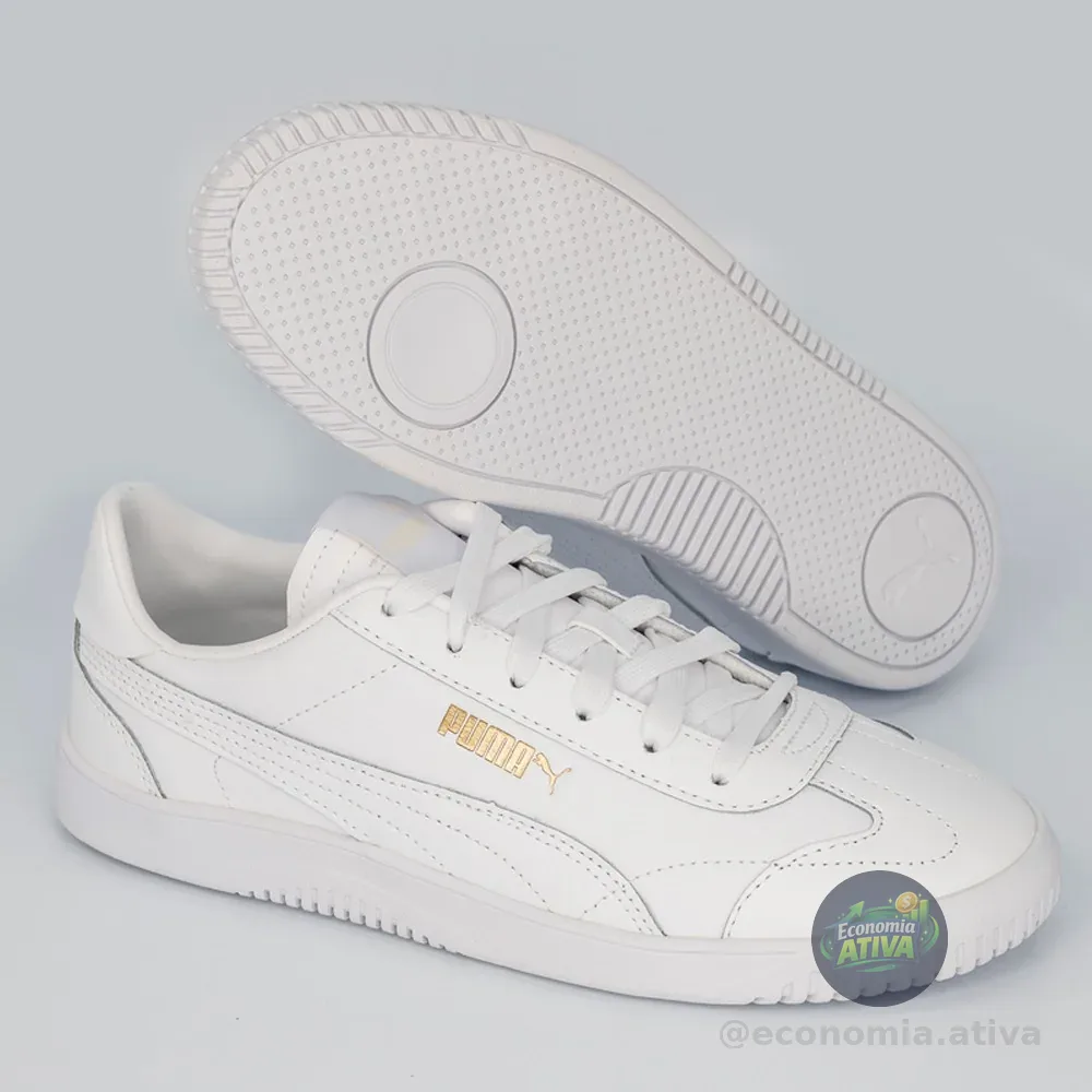 Tênis Puma Club 5v5 White Gold