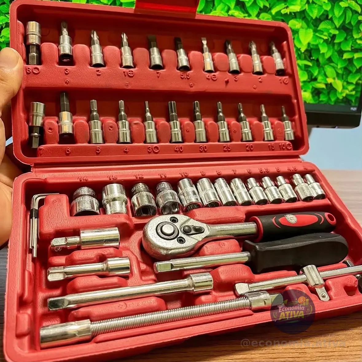 Kit Chaves Ferramentas Jogo Fenda Philips Catraca Soquete Allen 46 Peças