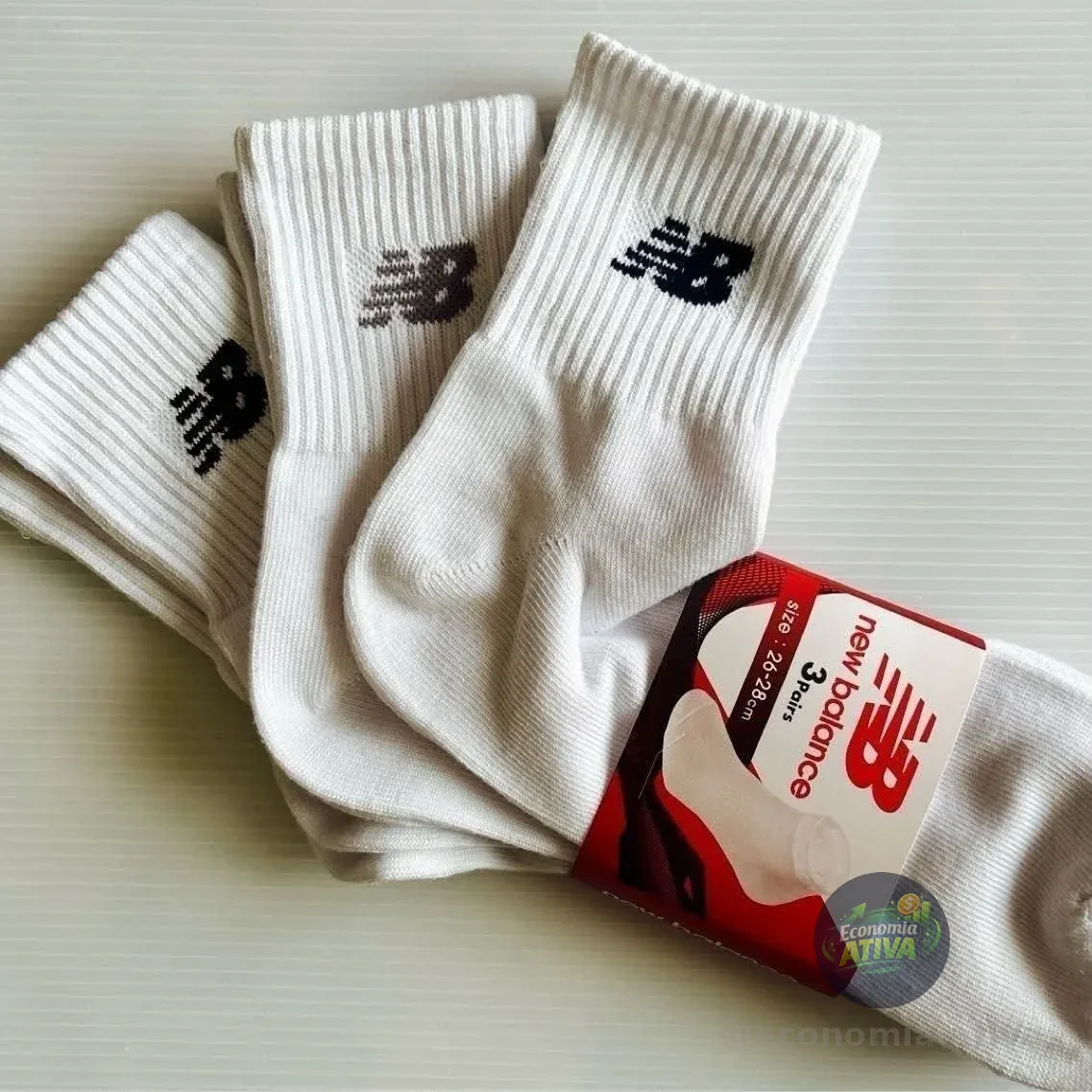 Kit 3 Meias New Balance Cano Longo