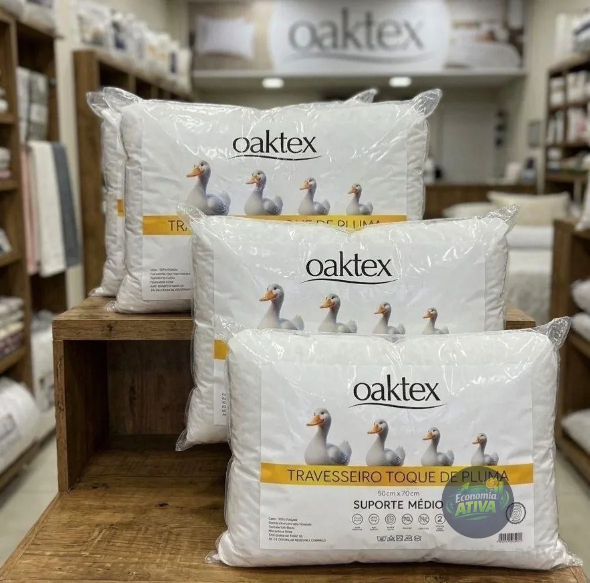 Kit 4 Travesseiros Oaktex 50x70 Antialérgico Fibra Siliconada Branco