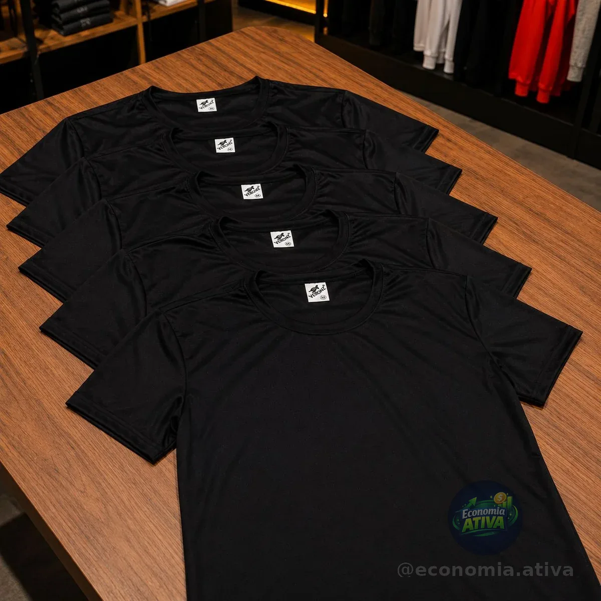 Kit 5 Camisetas Básicas Masculina Dry Fit