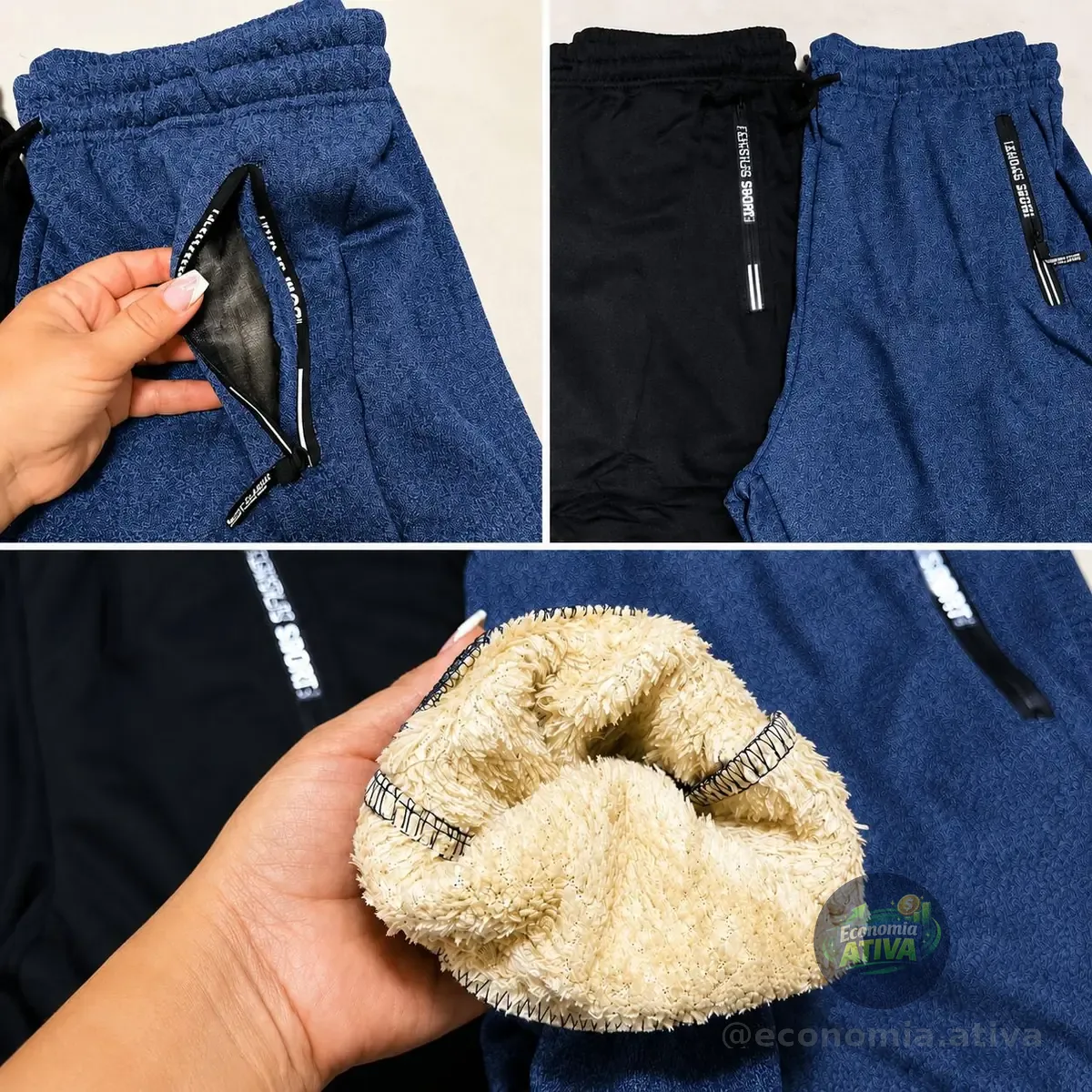 Calça Moletom De Lã Grossa (2 cores)