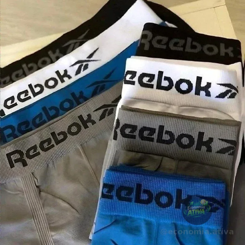 Kit 6 Cuecas Boxer Reebok Microfibra