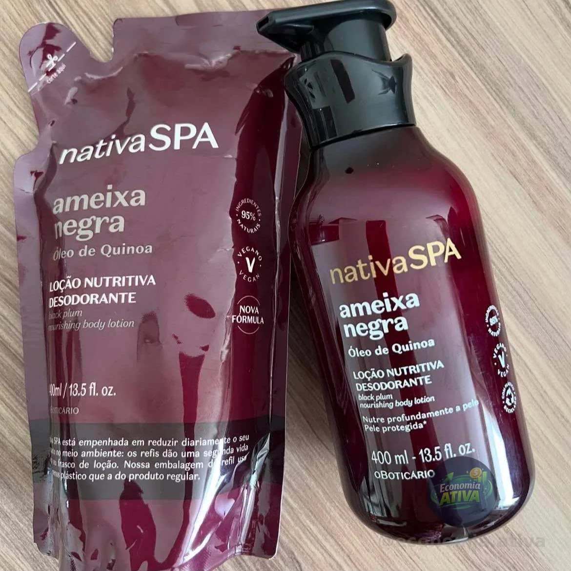 Combo Nativa Spa Ameixa Negra: Loção Corporal 400ml + Refil