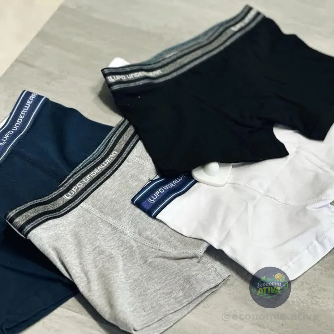 Kit 10 Cuecas Boxer Lupo Algodão