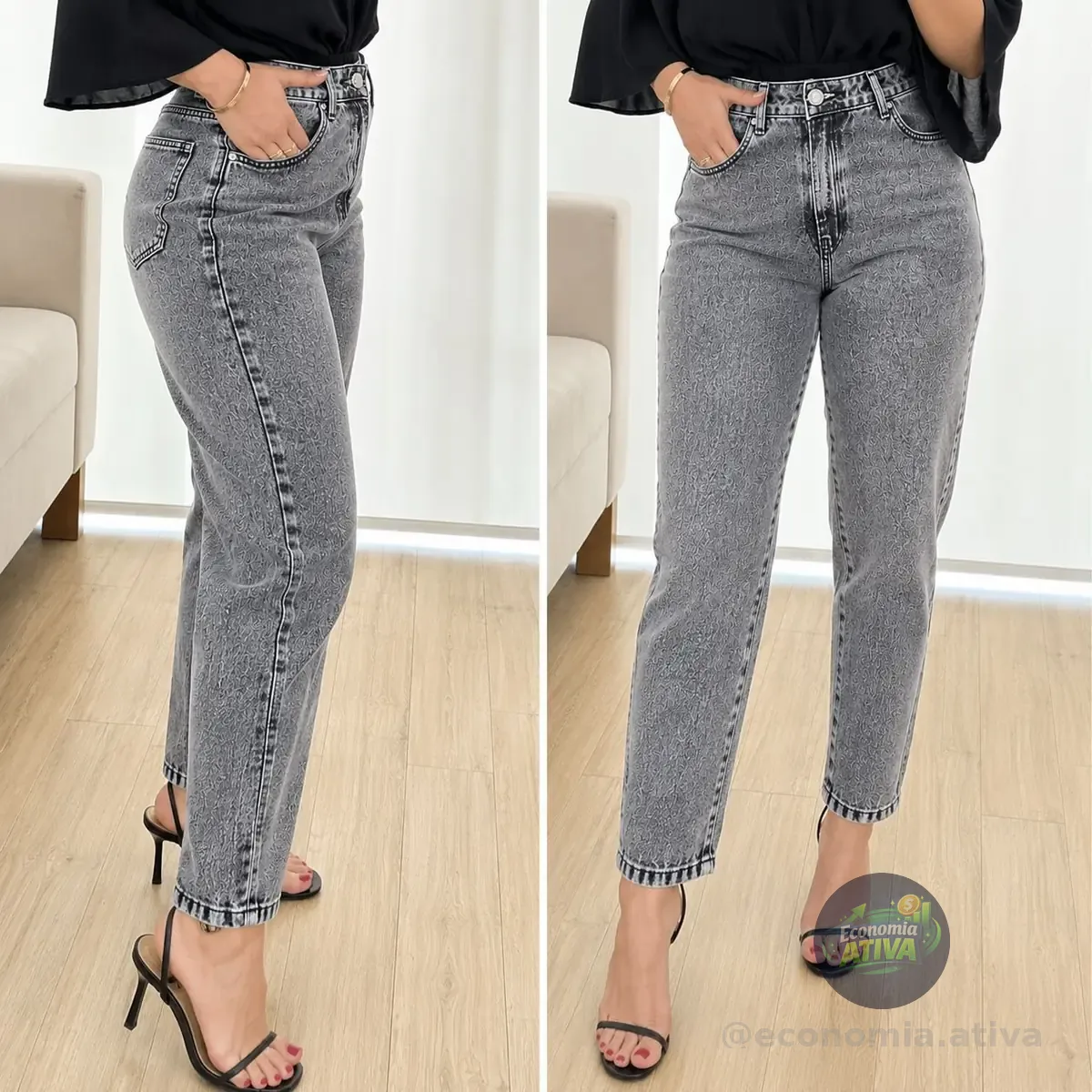 Calça Mom Jeans Cintura Alta