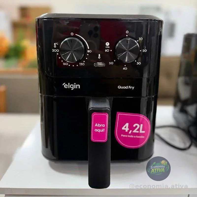 Air Fryer Quad Fry 4,2L 1400w Preto Elgin 127v