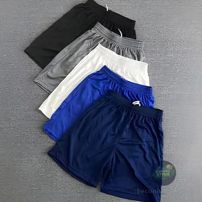 Kit 5 Shorts Sport Futebol
