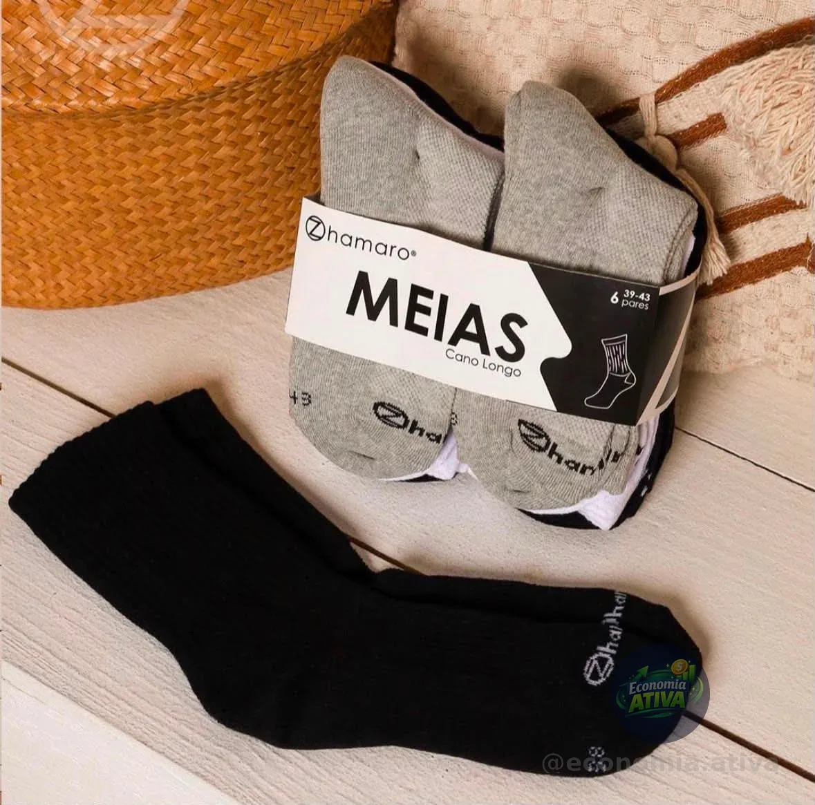 Kit 6 Pares Meias Zhamaro Cano Alto