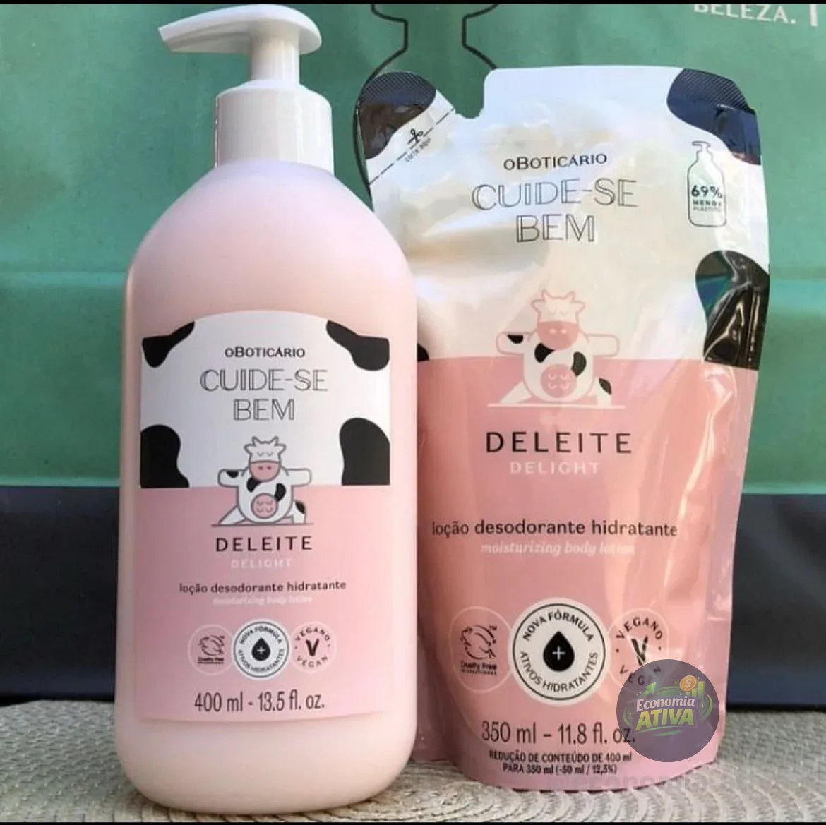Combo Cuide-se Bem Deleite • Loção Corporal 400ml • ⁠Refil 350ml