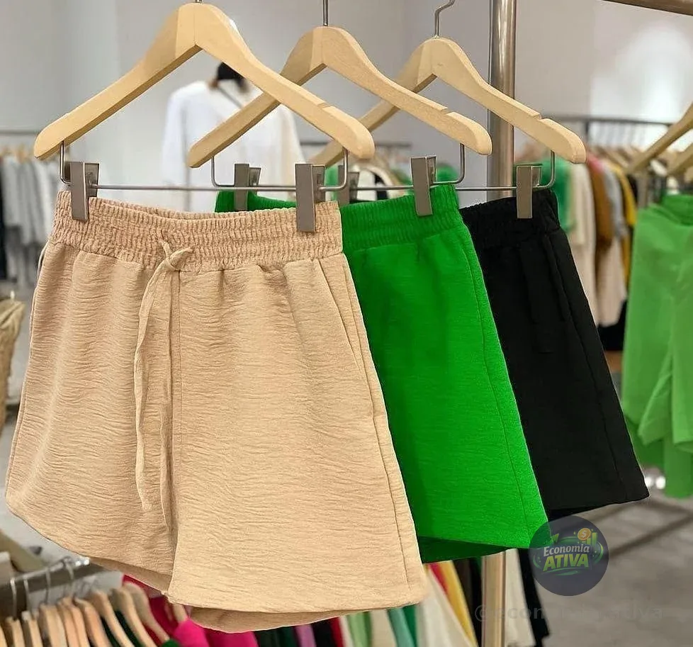 Kit 3 Shorts Feminino Basico Cintura Alta Confortável