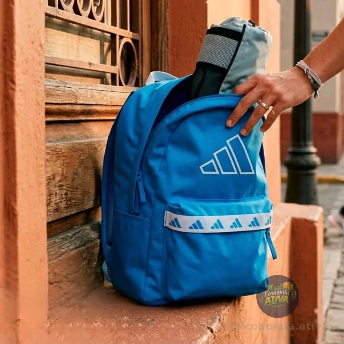 Mochila Adidas Clássico Fita Azul