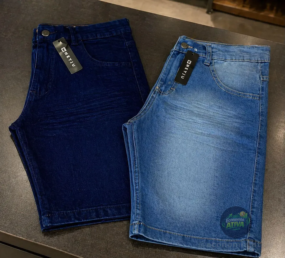 Kit 2 Bermudas Jeans C\ Lycra Slim Fit