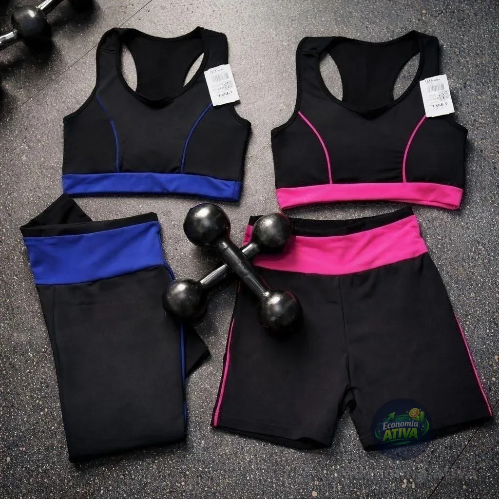 KIt 2 Conjunto Fitness Feminino Top E Short