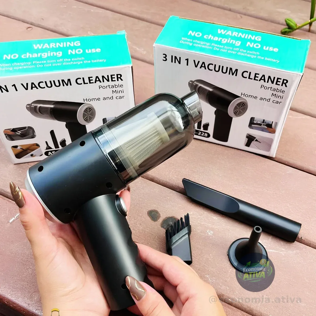 Aspirador Portátil 3 Em 1 Com Soprador E Filtro 127/220v